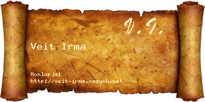 Veit Irma névjegykártya
